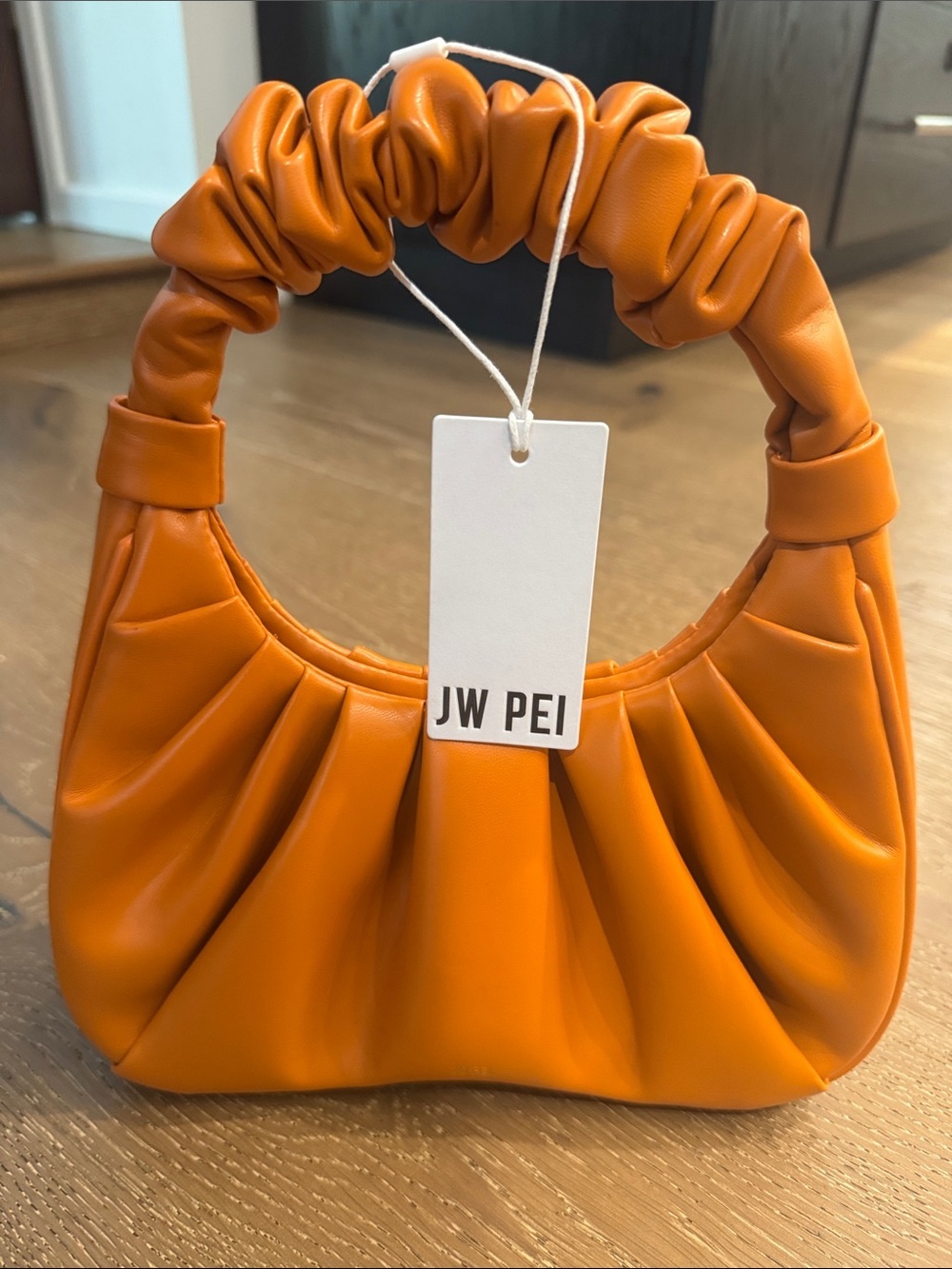 JW PEI Orange Ruched Shoulder Bag mini hobo